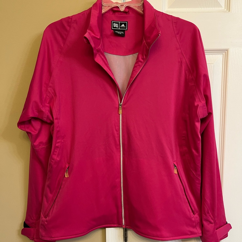 Adidas Climaproof Full Zip Pink Windbreaker Jacket, Excellent condition, Size M